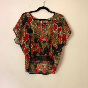 Sheer floral top